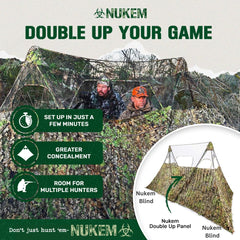Nukem Stubble straps camouflage the setup with field brush.