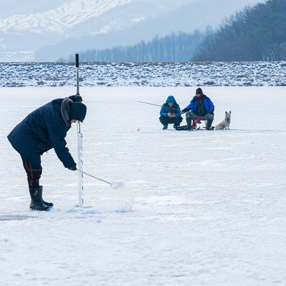 NULTRUMA ice saw folded to 41 inches for compact storage