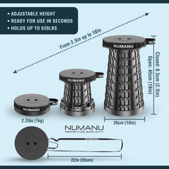 NUMANU 2PK stool extended height to 18 inches for versatile seating