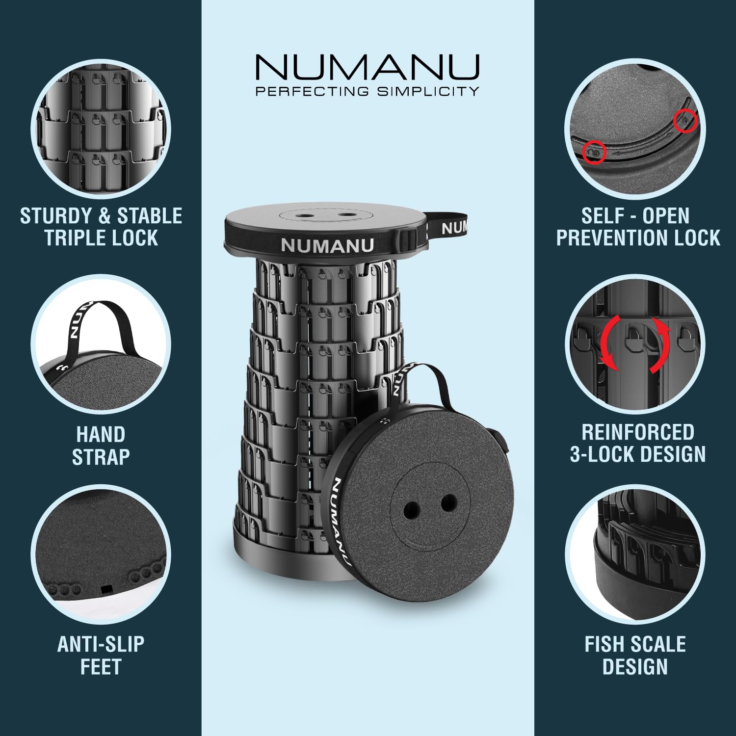 NUMANU 2PK lightweight stools enable easy portability