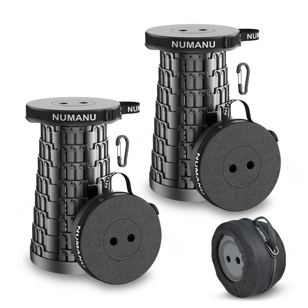 NUMANU 2PK stool closed for compact portability and travel-friendly storage