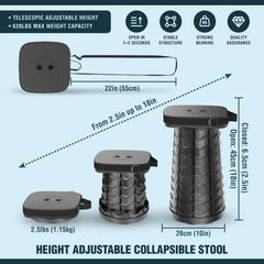 NUMANU square upgraded folding stool extended height ready for elevated seating.