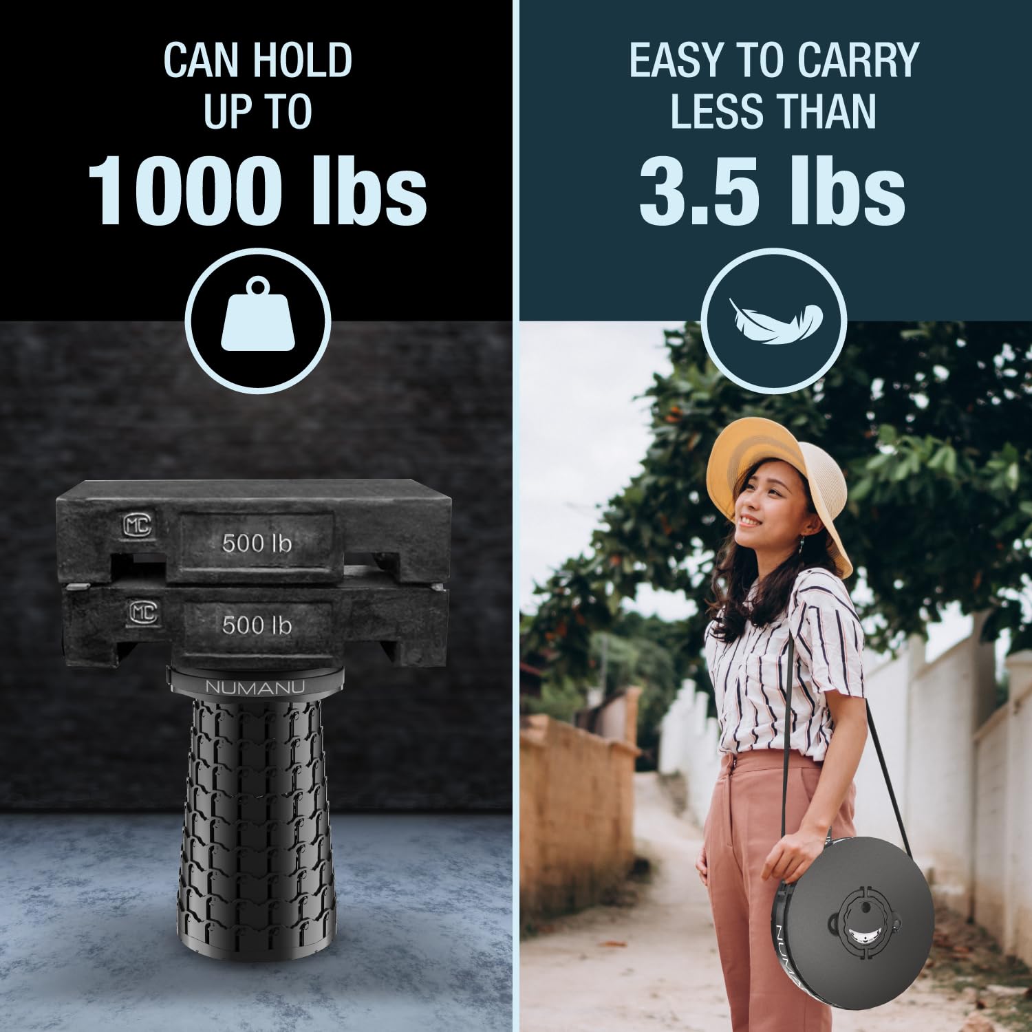 NUMANU XXL Stool easy-open-lock demonstrates safer, quicker setup.