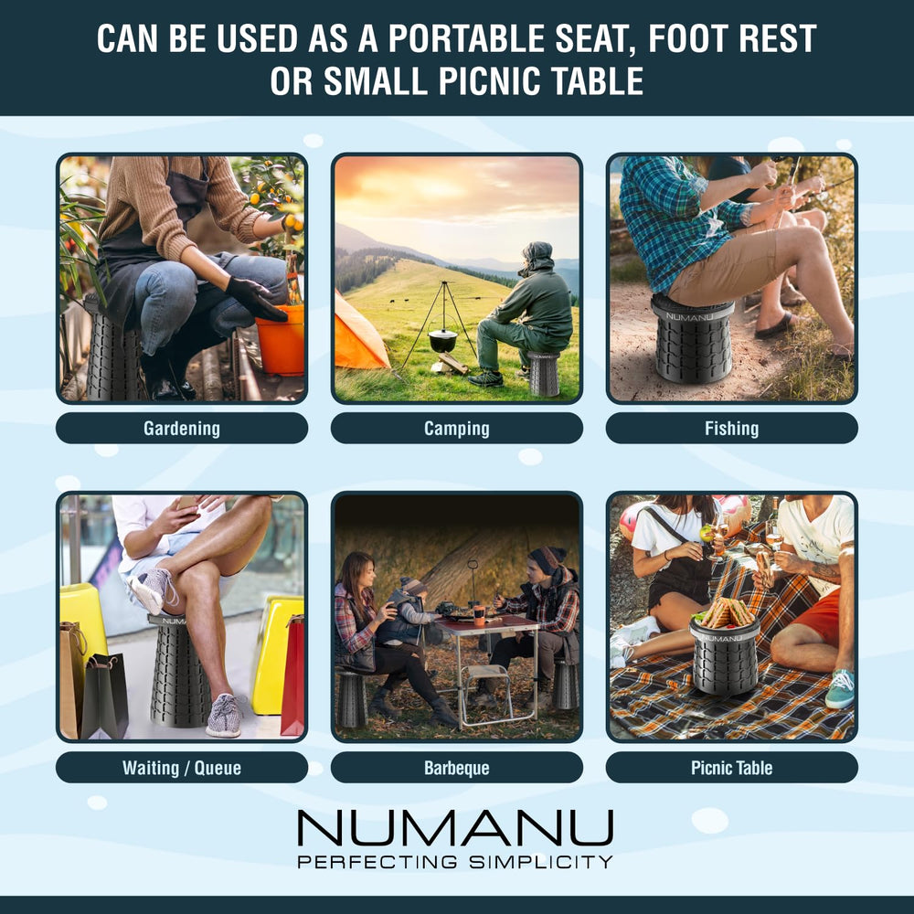 NUMANU XXL collapsible stool ready for outdoor adventures