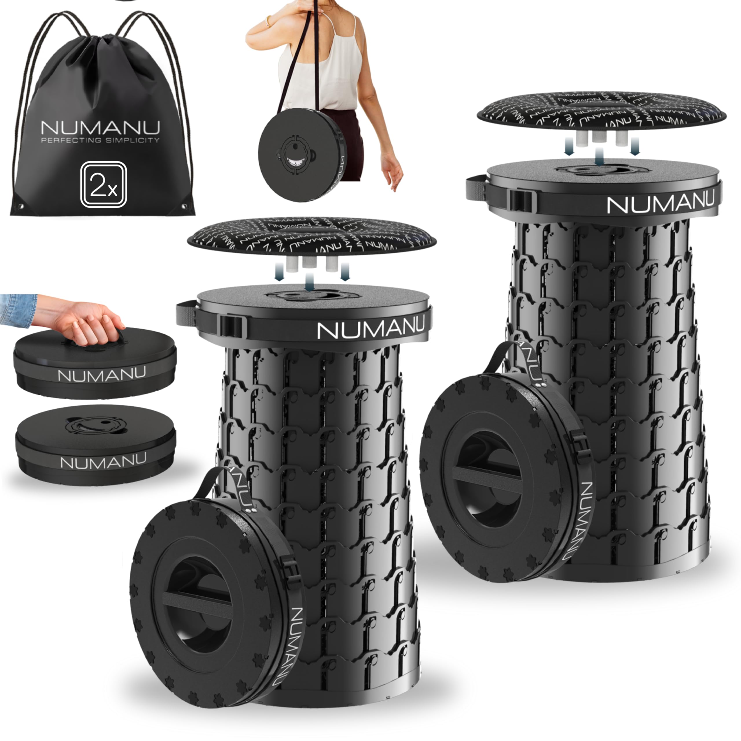 NUMANU XXL Stool extended-height demonstrates a tall seat for comfortable outdoor use.