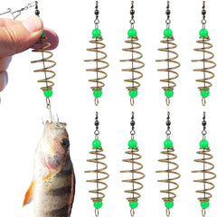 NUOBESTY 12Pcs Fishing Feeder Bait Cages with Glowing Beads for night fishing