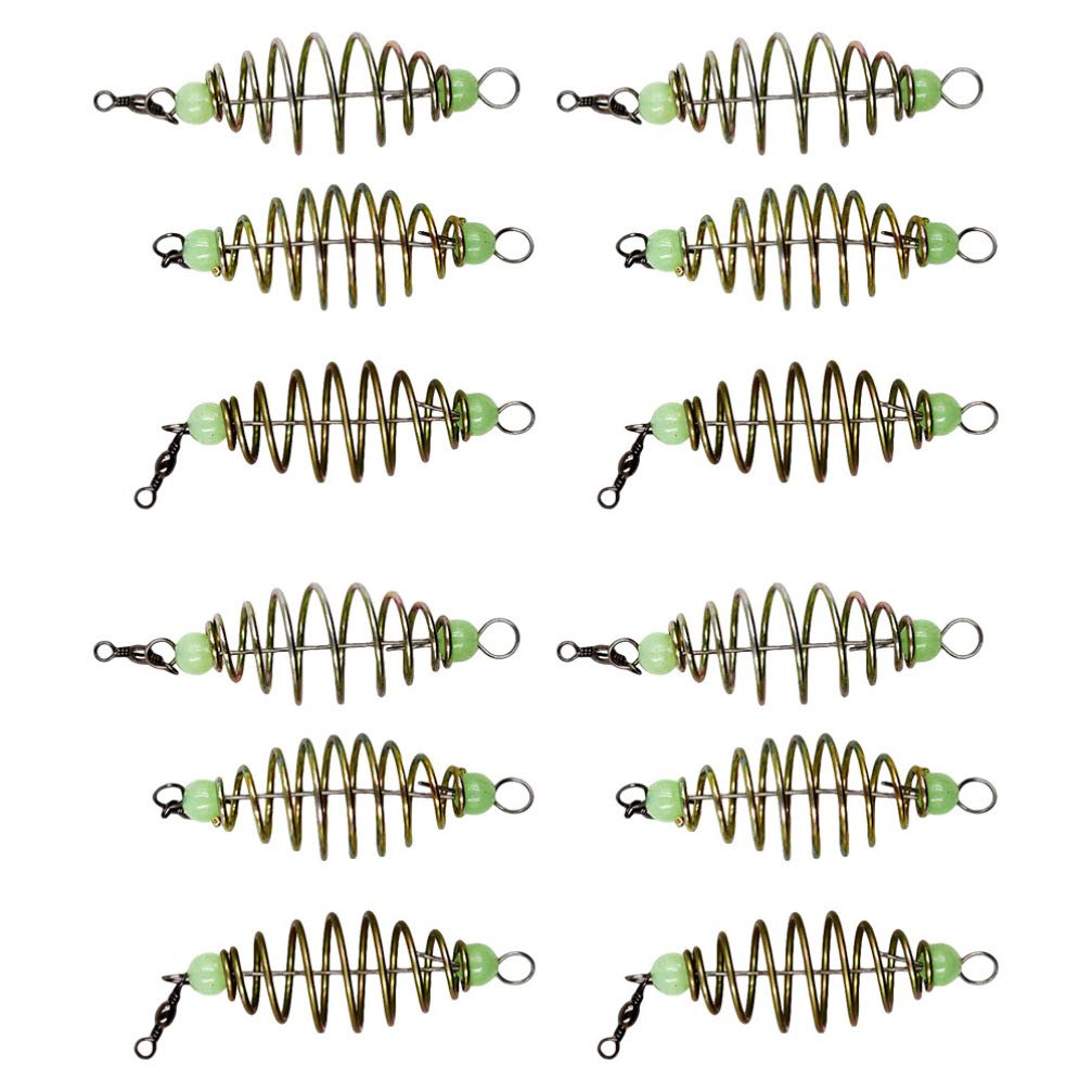 NUOBESTY spring bait cage in olive shape for precise bait placement in freshwater