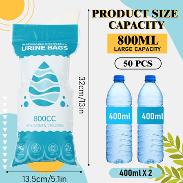 Nuogo urinal bags 800ml capacity for long outings and trips