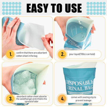Nuogo urinal bags one-handed-use design for easy grip.