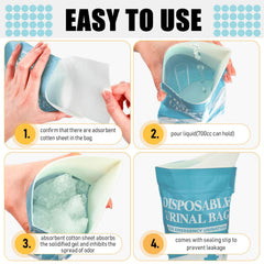 Nuogo urinal bags one-handed-use design for easy grip.