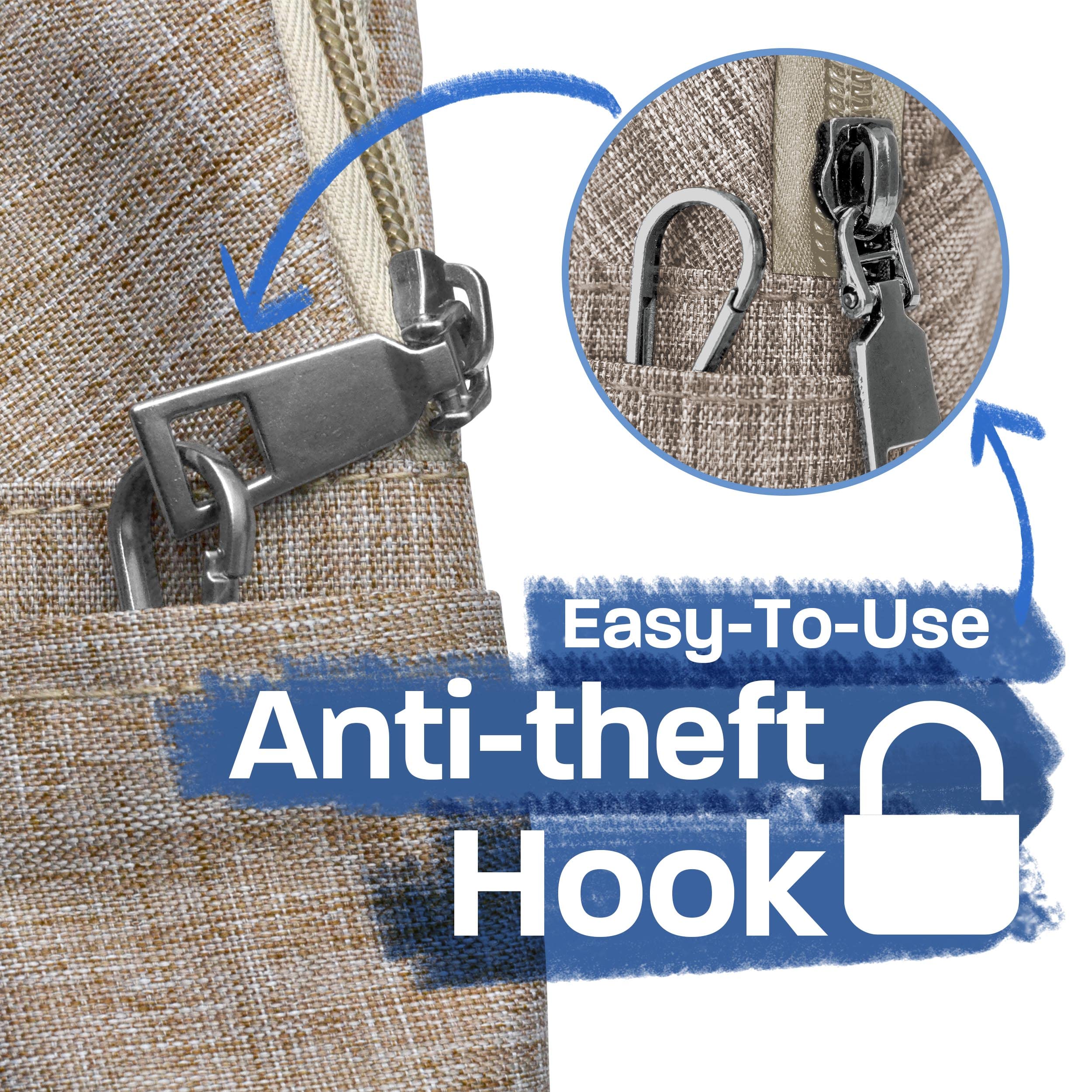 Nupouch Anti-Theft Daypack adjustable strap enhances all-day comfort during commutes.