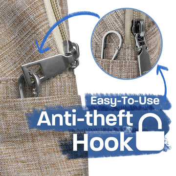 Nupouch Anti-Theft Daypack front pocket enables quick access.