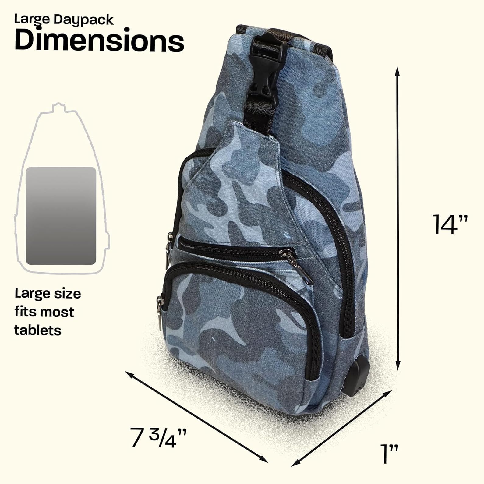 Nupouch Anti-Theft Daypack interior view shows organized compartments for valuables on travel.