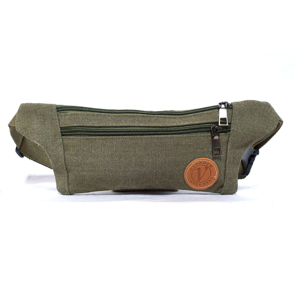 Nupouch Tahoe Slim Hip Pack army green front view with compact daily storage