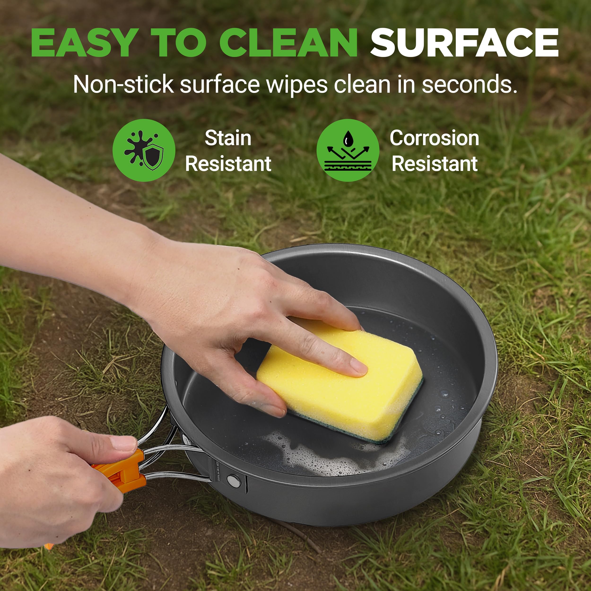 NutriChef camping cutlery set included for quick meal prep outdoors