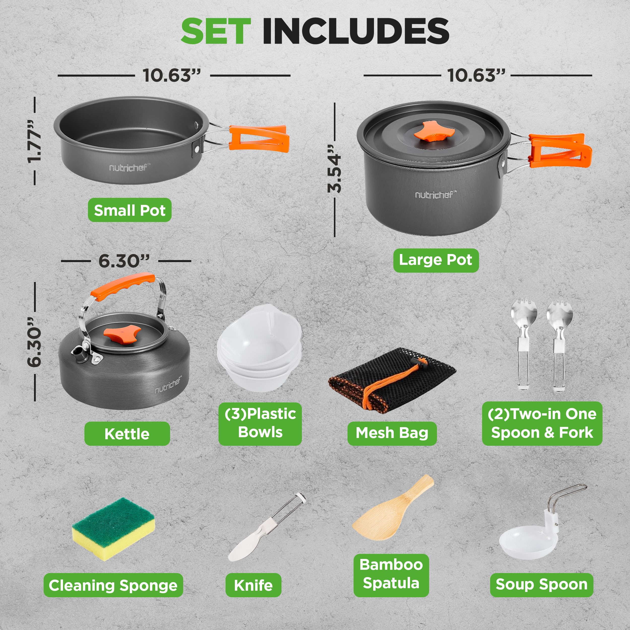 NutriChef camping dining bowls for mess-free serving at outdoor sites