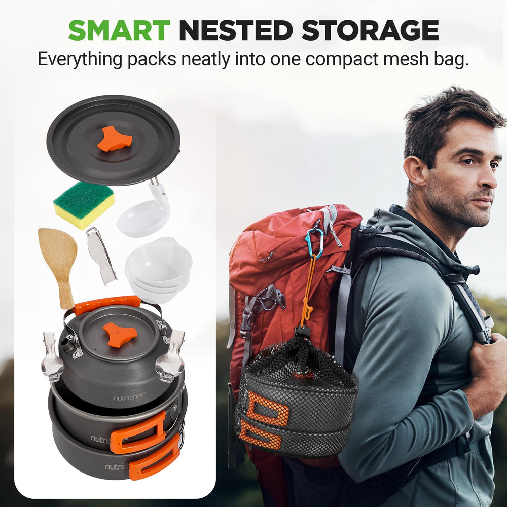NutriChef camping foldable handles for compact, heat-resistant use