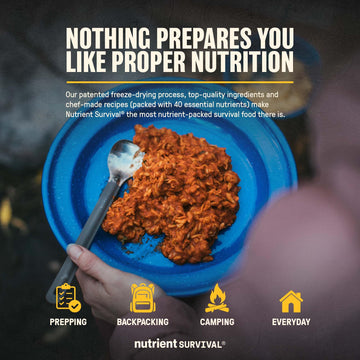 Nutrient Survival Hearty Lasagna emergency kit image conveys prepper fuel for challenging times