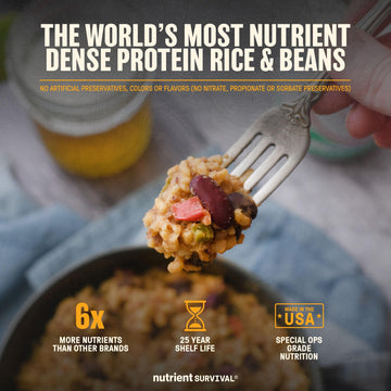 Nutrient Survival Southwestern Medley serving-bowl ready to rehydrate with hot water for a fast meal.