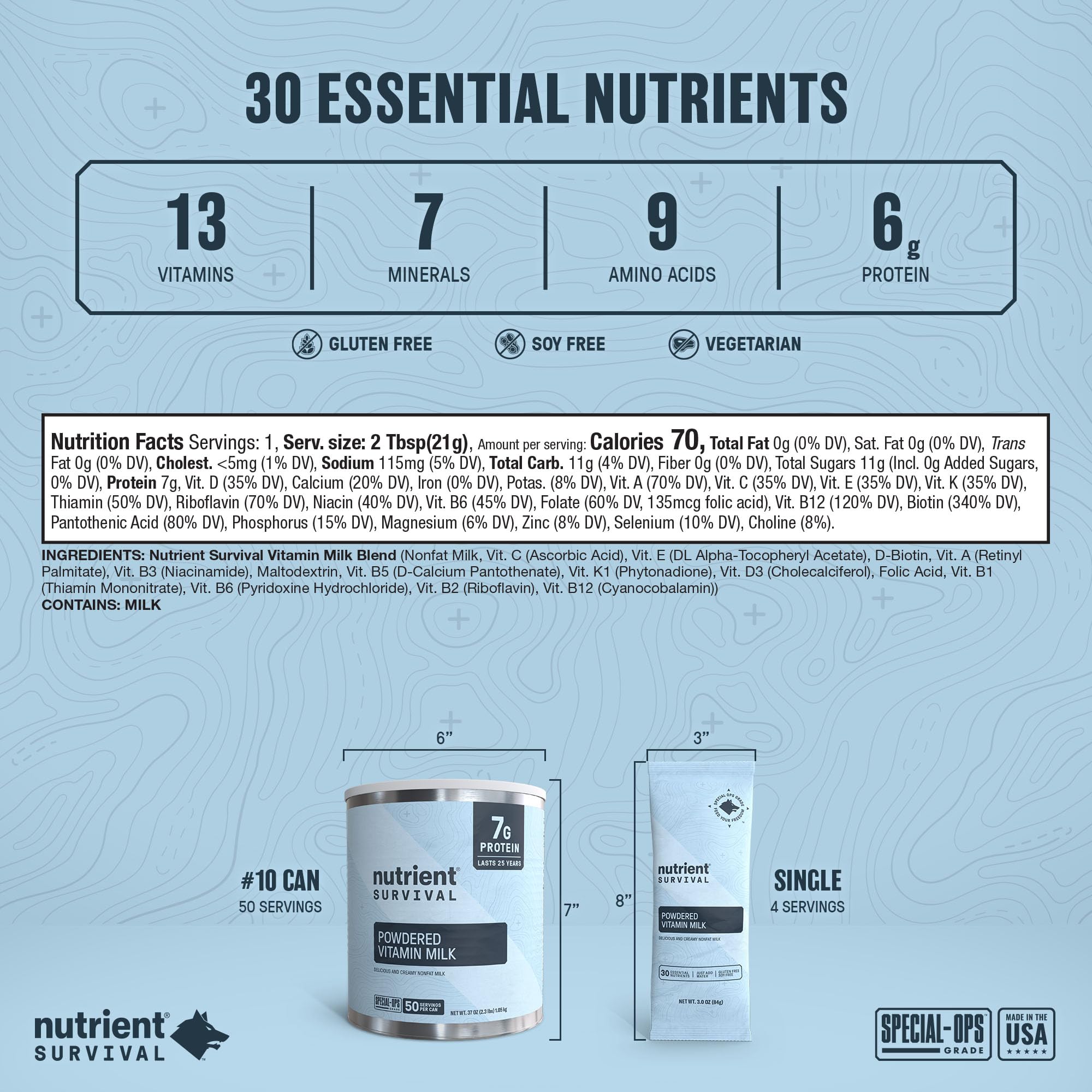 Nutrient Survival vitamin powdered milk freeze-dried process preserves nutrients.