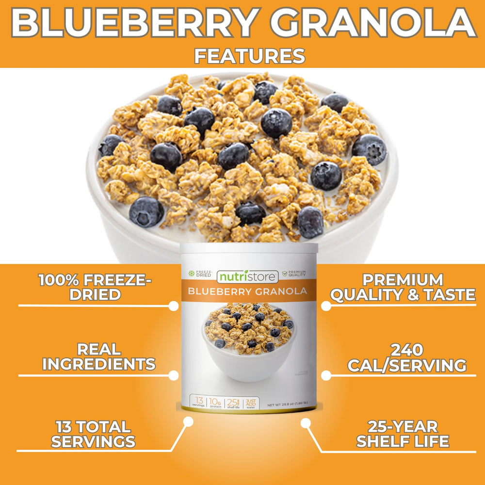 Nutristore blueberry granola camping MRE pack for lightweight meals