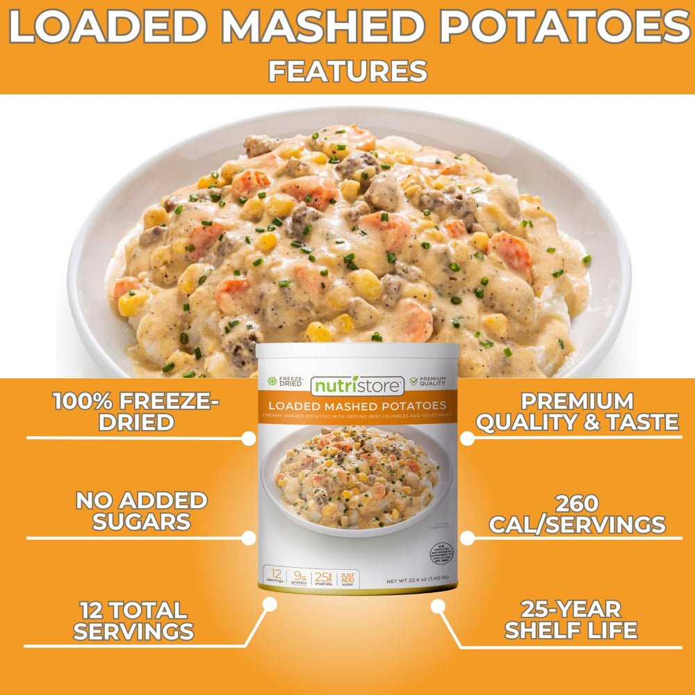 Nutristore mashed potatoes in a kitchen setup for quick weeknight meals.