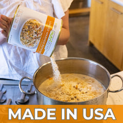 Nutristore freeze-dried potatoes prepared with hot water for fast, homestyle meals.