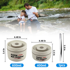 Side angle of the bait storage with foldable ergonomic handle