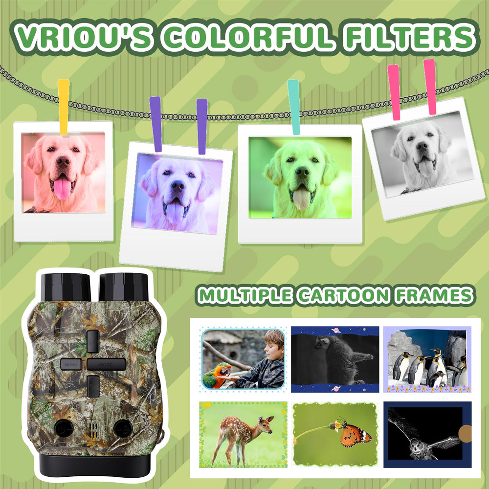 Nvgfelis kids camera 7 gears night vision for versatile nighttime use