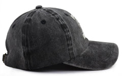 Back view with metal adjustable buckle on vintage 1945 cap