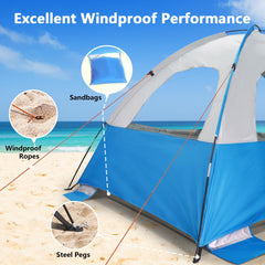 NXONE Beach Tent uses 8-5mm fiberglass rods for durability