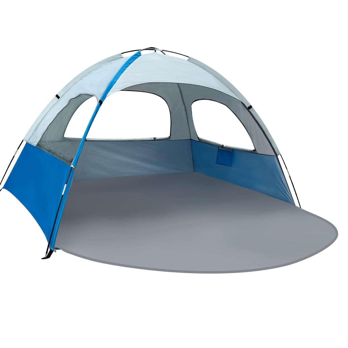 NXONE Beach Tent with UV protection in blue-white blocks sun for beach days