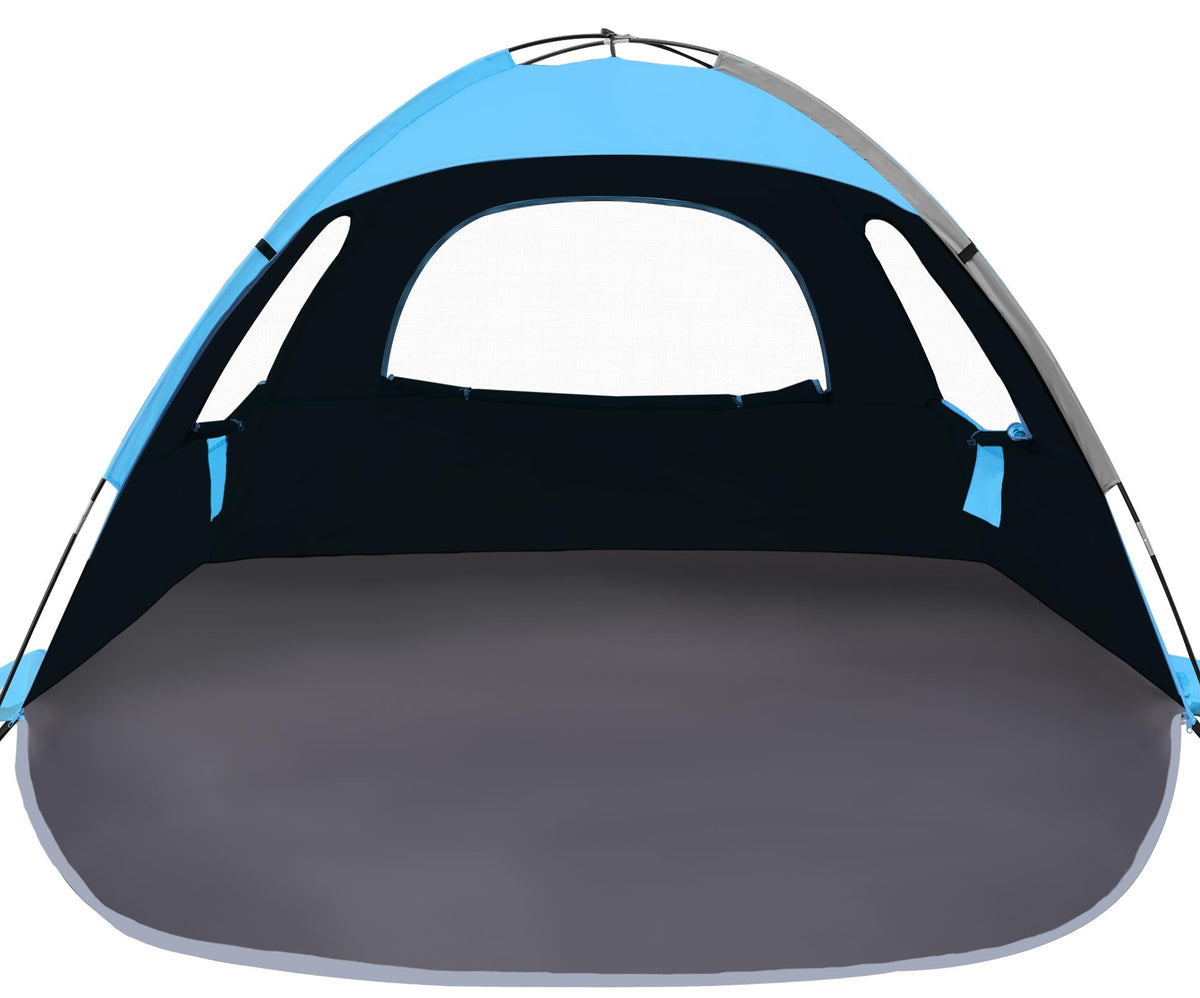 NXONE beach tent with UV-protection shield for sunny beach days.