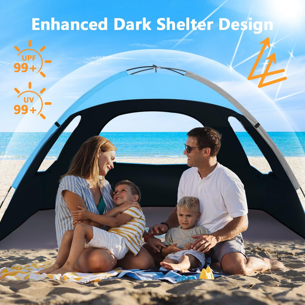 NXONE beach tent uv-upf50 protection blocks harsh sun for safe shade
