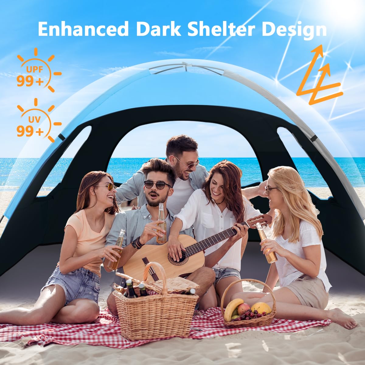 NXONE ocean-blue interior ventilation promotes a cool shelter.