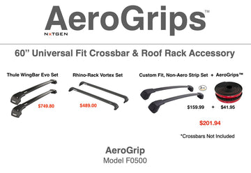 Protective rubberized grip helps secure cargo on crossbars