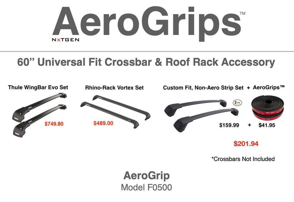 Protective rubberized grip helps secure cargo on crossbars