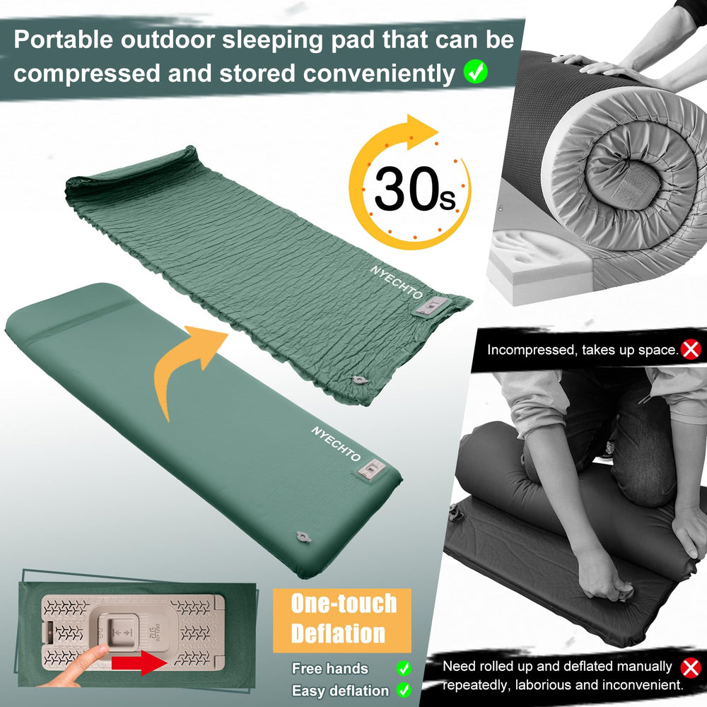 NYECHTO 50D fabric camping mat for quiet nights and durability