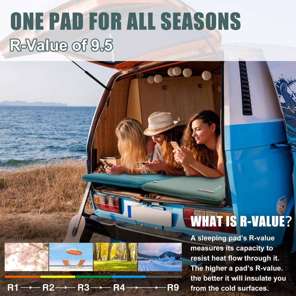NYECHTO 9.5 R value insulation for year round camping comfort