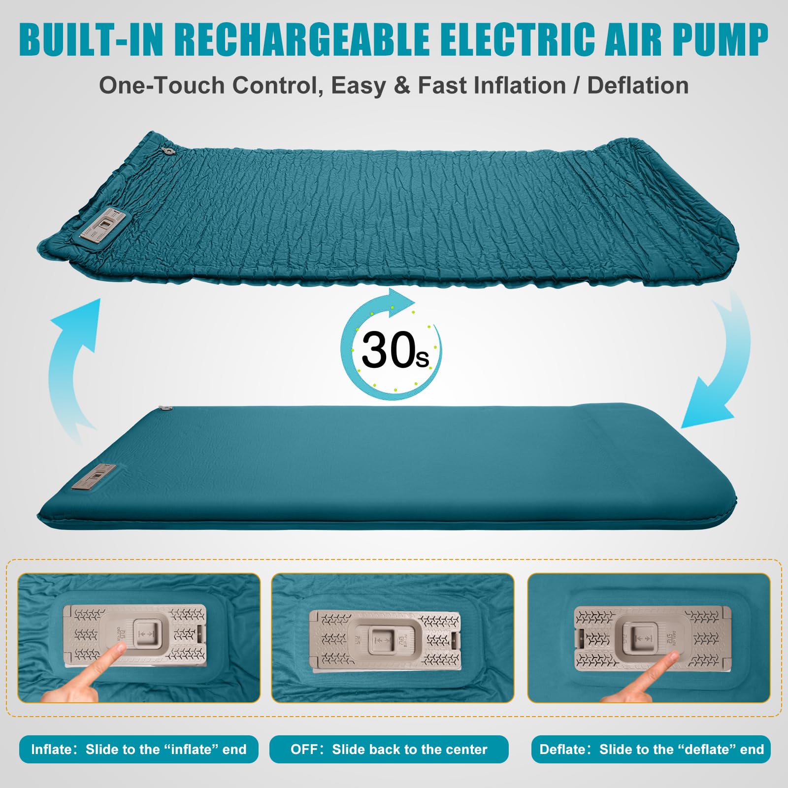 NYECHTO built-in air pump inflates easily for on-site setup.