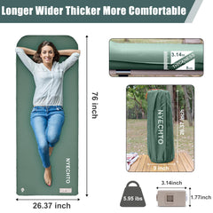NYECHTO foam core sleeping pad 3 14 inches thick for premium support