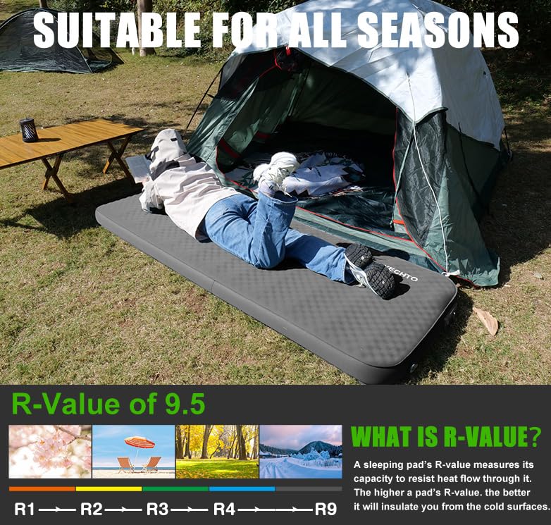 NYECHTO insulation R-value 9.5 supports warmth in cold camps.