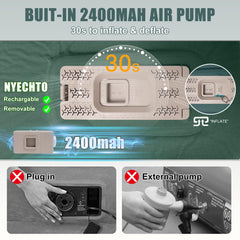 NYECHTO rechargeable detachable air pump with USB C charging