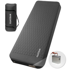 NYECHTO sleeping pad setup showing 4-inch height and comfort
