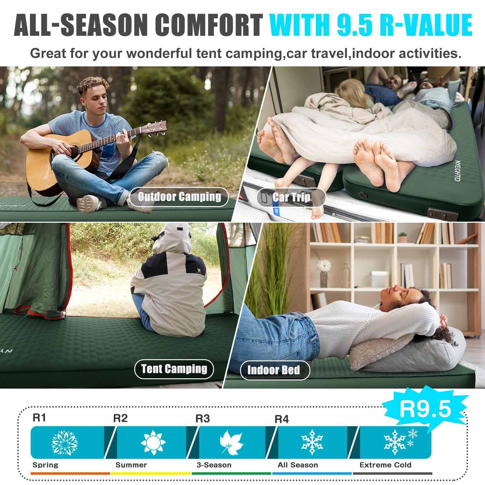 NYECHTO waterproof bottom fabric adds durability in damp conditions.