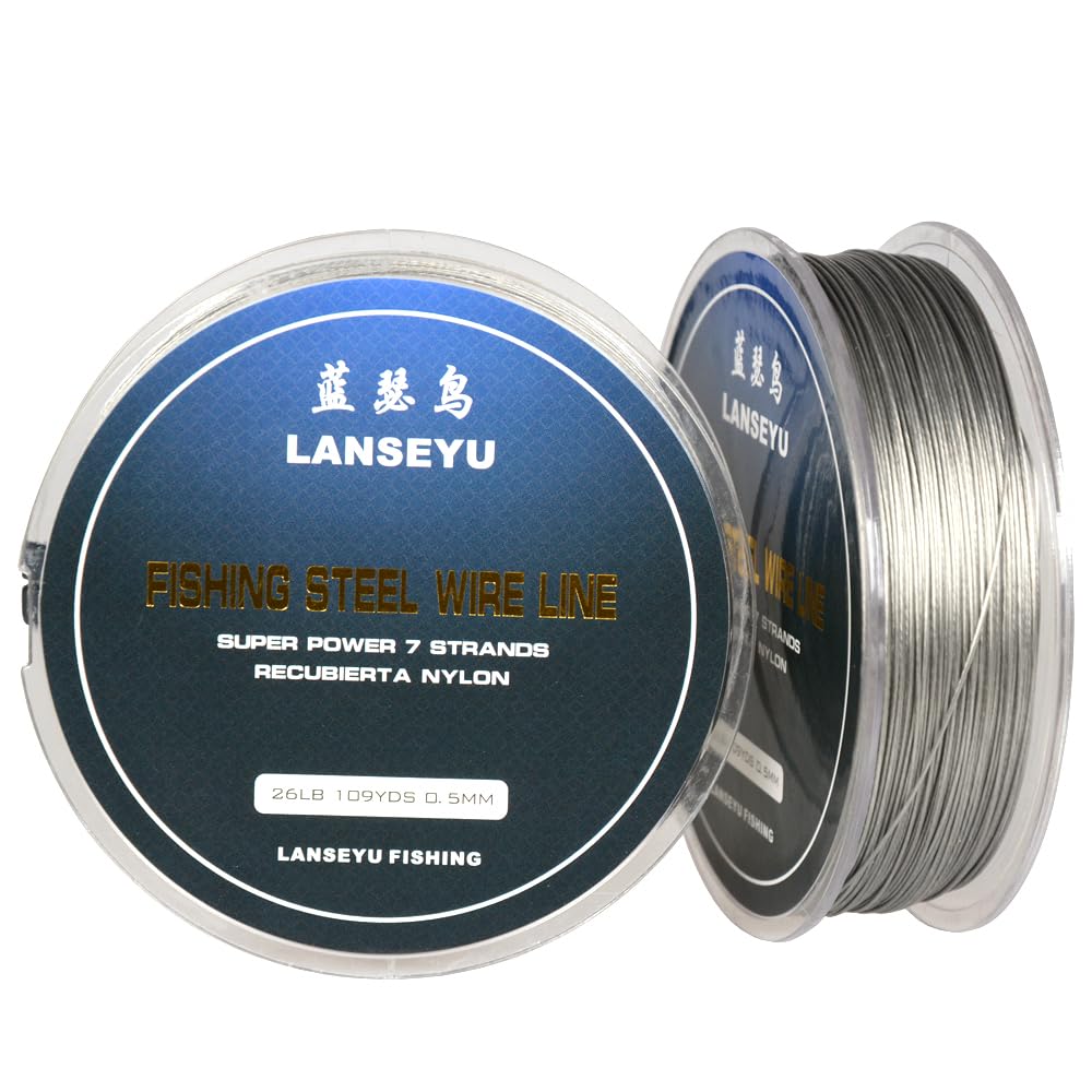 Nylon-coated 1x7 stainless steel leader wire, 0.5mm, 100m