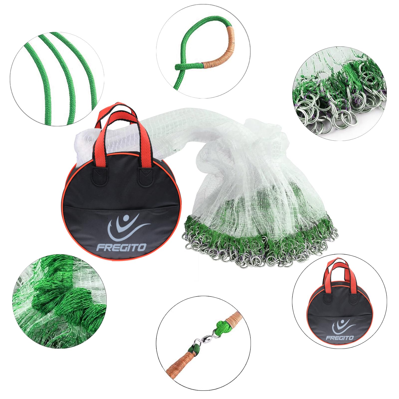 Iron chain weights and per-foot lead on cast net