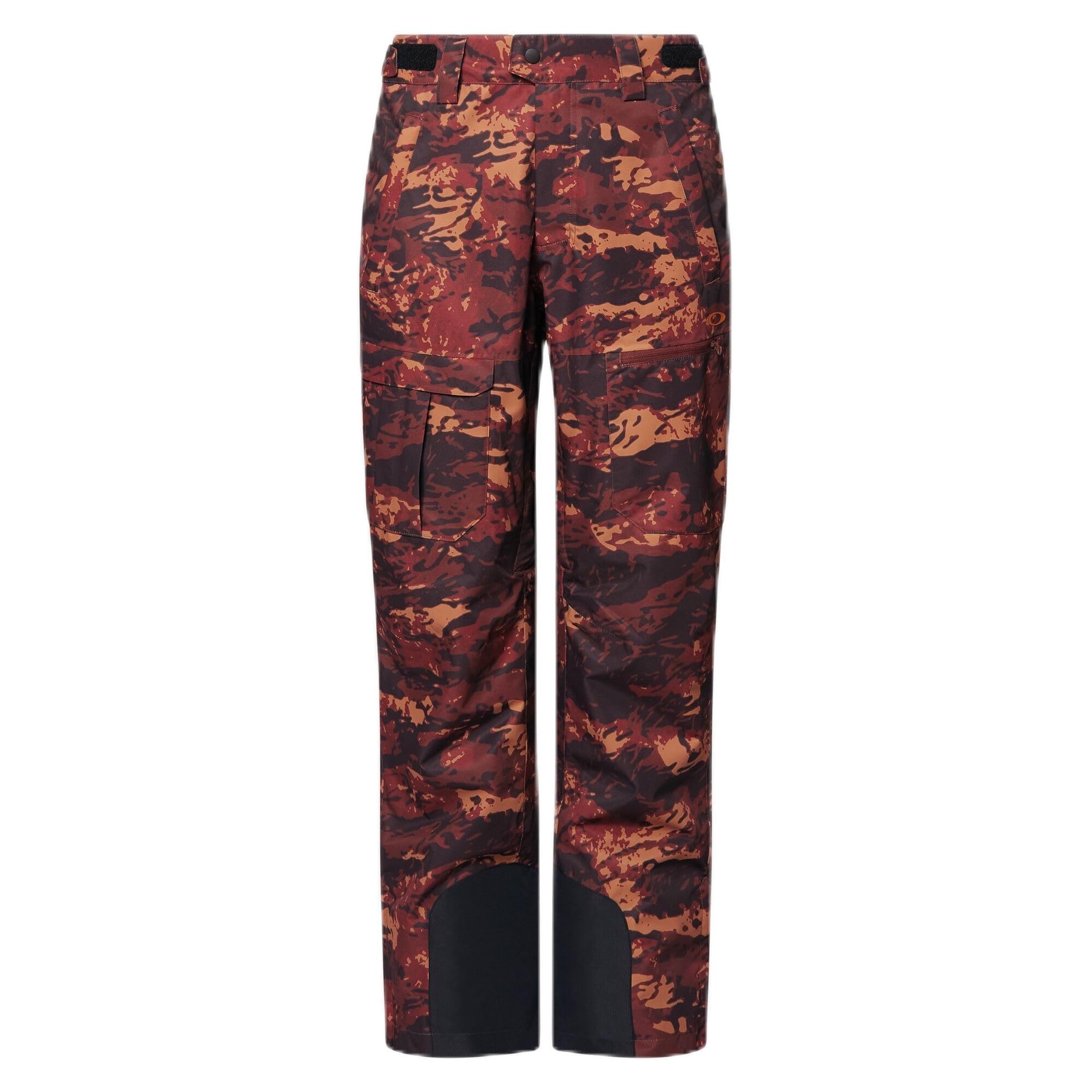 Oakley Divisional Cargo Shell Pant Tiger Camo Red front view demonstrates rugged all-season performance.