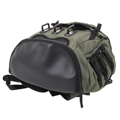 Oakley Kitchen Sink Backpack shoe pocket demonstrates dedicated space for footwear