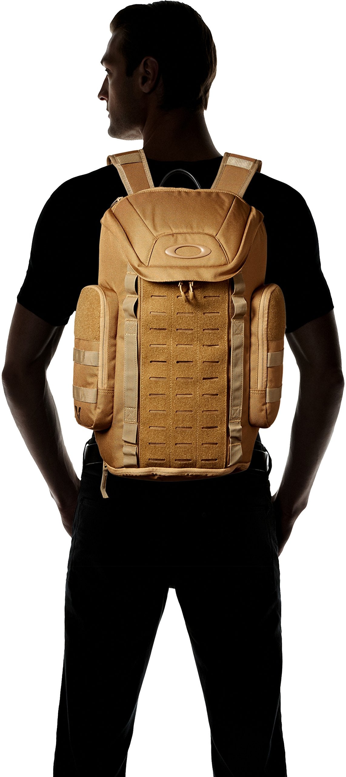 Oakley Link Pack MILTAC hydration sleeve supports a 2L water bladder for outdoor use